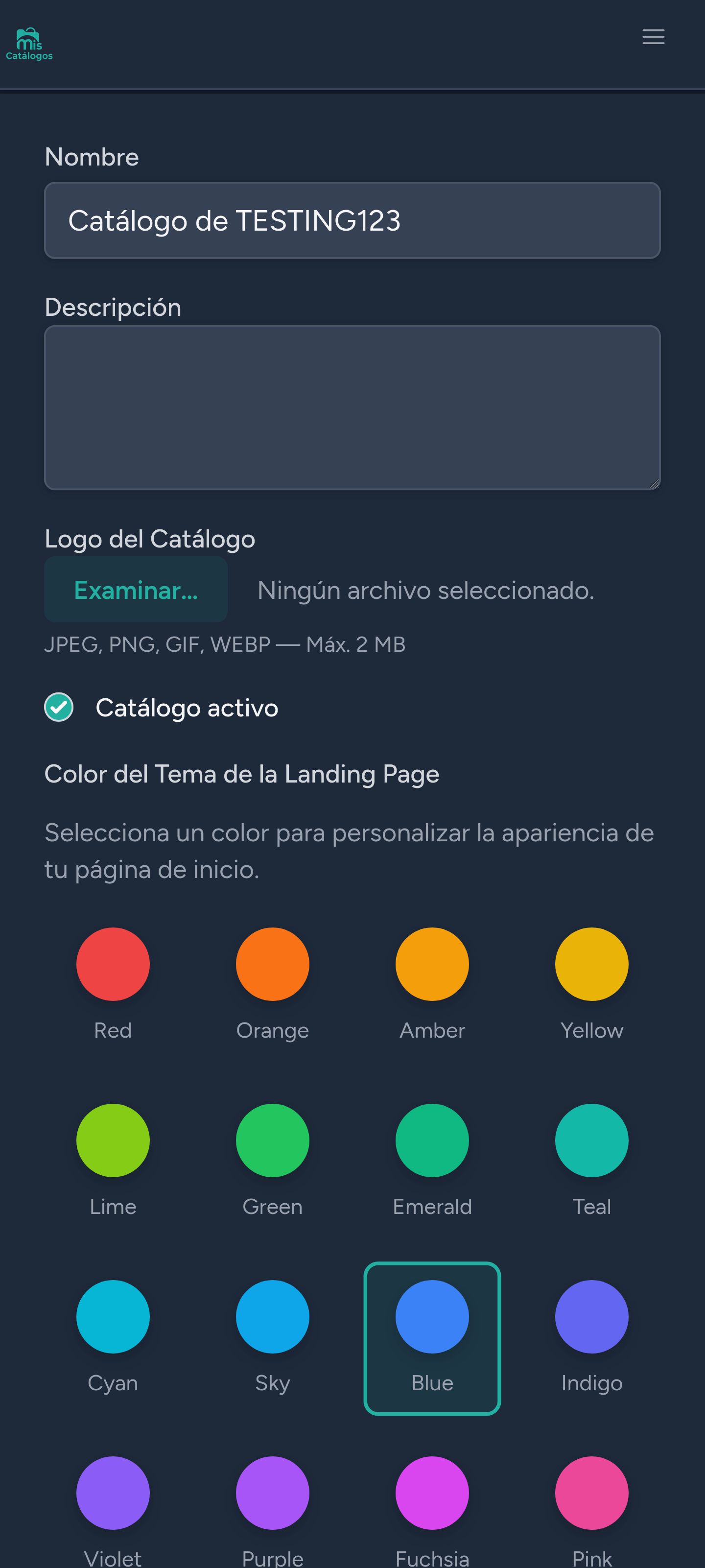 Formulario de edición — Móvil
