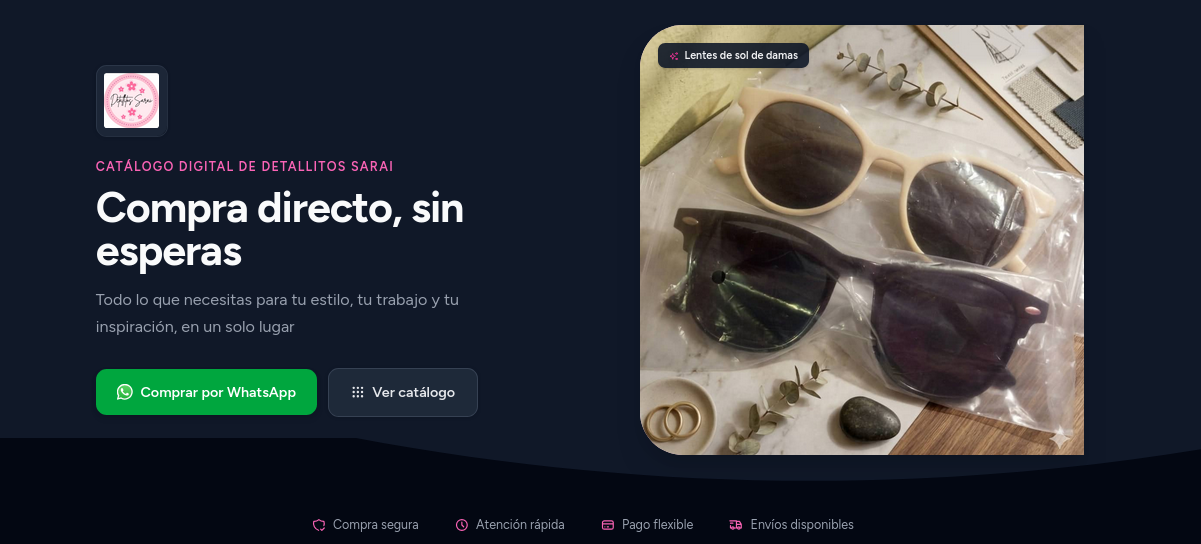 Landing page del catálogo — Desktop
