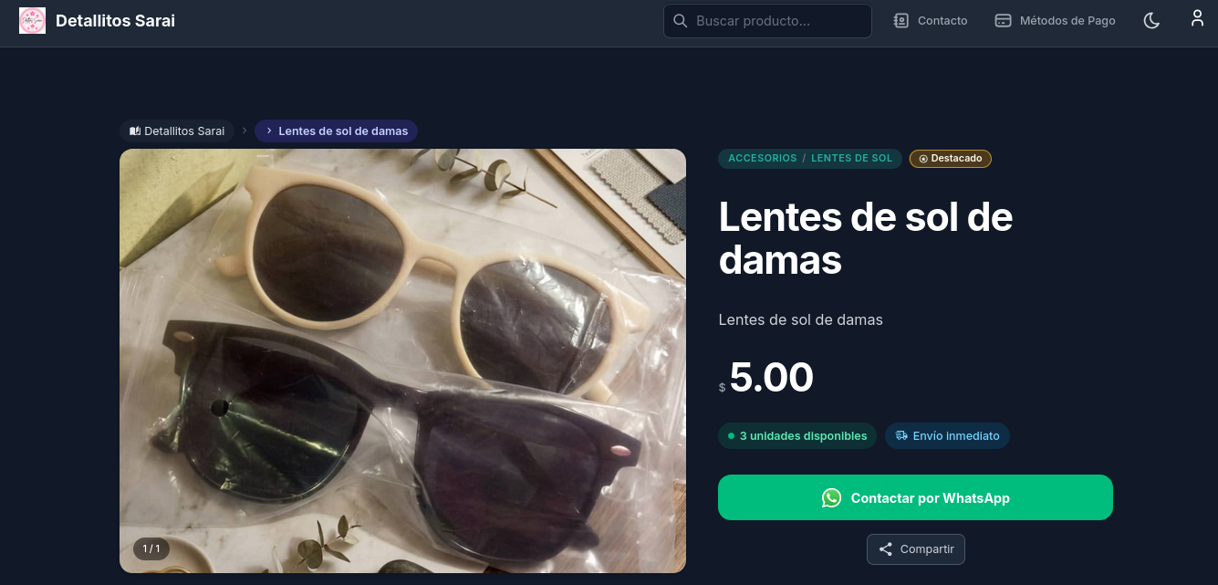 Producto publico — Desktop