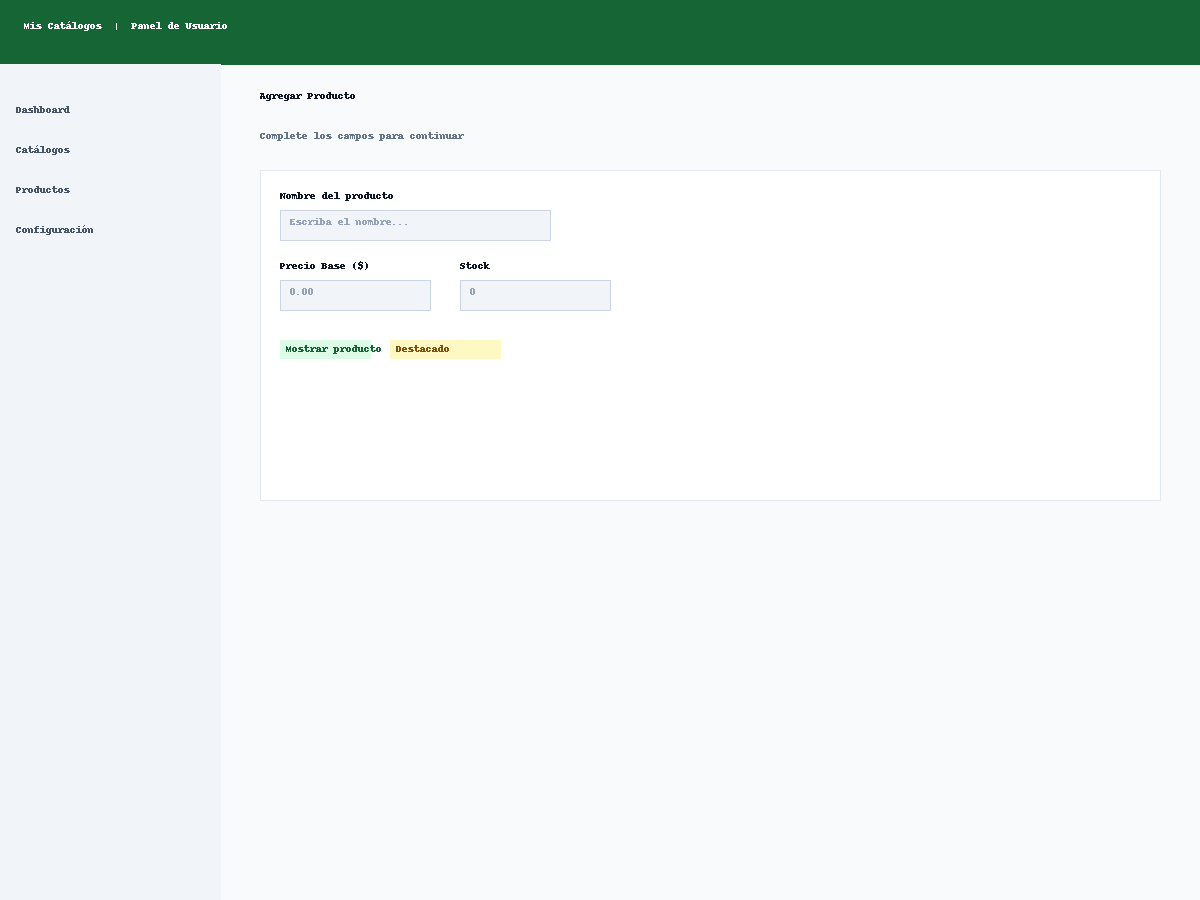 Formulario de creación — Desktop