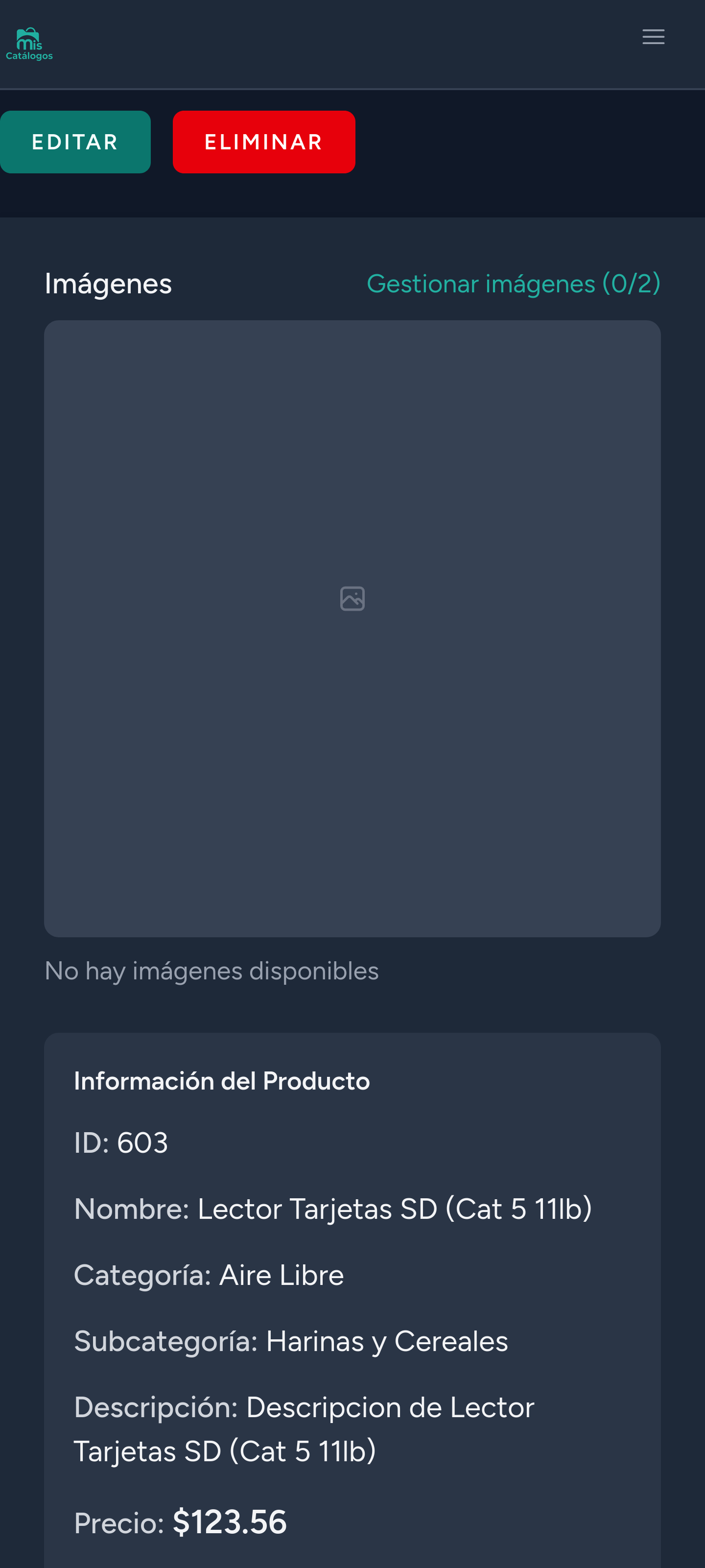 Detalle del producto — Móvil