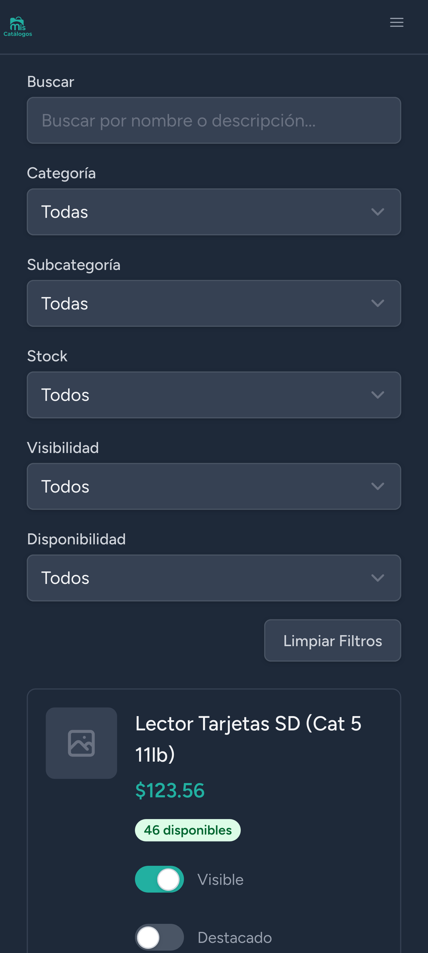 Agregar productos — Móvil